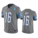 men's & youth Football Lions Uniform #16 Jared Goff Jerseys 90th Silver Player Game Limited Shirts