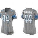 Women's Football Lions Uniform #44 Malcolm Rodriguez Jerseys Silver Player Game Limited ladys Shirts