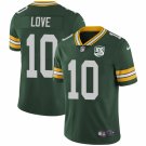 men's & youth Football Packers Uniform #10 Jordan Love Jersey Green Game 100th Patch Limited Shirts
