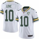 men's & youth Football Packers Uniform #10 Jordan Love Jersey White Game 100th Patch Limited Shirts