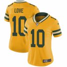 Women's Football Packers Uniform #10 Jordan Love Jersey Yellow Team Game Player Limited ladys Shirts