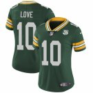 Women's Football Packers Uniform #10 Jordan Love Jersey Green Game 100th Patch Limited ladys Shirts