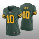 Women's Football Packers Uniform #10 Jordan Love Jerseys Alternate Green Game Limited ladys Shirts
