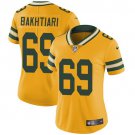 Women's Football Packers Uniform #69 David Bakhtiari Jersey Yellow Player Game Limited ladys Shirts