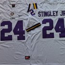 men's & youth Football Tigers Uniform #24 Derek Stingley Jr. Jerseys College White Limited Shirts
