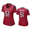 Women's Football Texans Uniform #51 Will Anderson Jr. Jerseys Red 2023 Draft Limited ladys Shirts