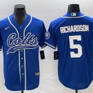 men's & youth Football Colts Uniform #5 Anthony Richardson Jerseys Royal Baseball CoolBase Shirts