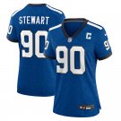 Women's Football Colts Uniform #90 Grover Stewart Jerseys Nights Royal 2023 Limited ladys Shirts