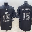 men's & youth Football Chiefs Uniform #15 Patrick Mahomes Jerseys Black Reflective Limited Shirts
