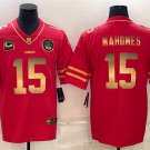 men's & youth Football Chiefs Uniform #15 Patrick Mahomes Jerseys Red Gold C patch Limited Shirts