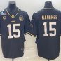 men's & youth Chiefs Uniform #15 Patrick Mahomes Jerseys Black Gold 2023 Super Bowl LVII C patch