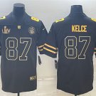 men's & youth Football Chiefs Uniform #87 Travis Kelce Jerseys Black Gold LIV patch Limited Shirts