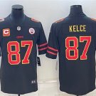 men's & youth Football Chiefs Uniform #87 Travis Kelce Jerseys Black C patch Limited Shirts