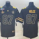 men's & youth Football Chiefs Uniform 87 Travis Kelce Jerseys Black Golden LIV and LVII patch Shirts
