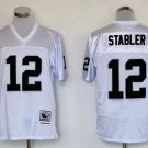 men's & youth Football Raiders Uniform #12 Ken Stabler Jerseys Vintage White Throwback Mesh Shirts