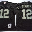 men's & youth Football Raiders Uniform #12 Ken Stabler Jerseys Vintage Black Throwback Mesh Shirts
