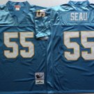 men's & youth Football Chargers Uniform #55 Junior Seau Jerseys Vintage Blue Throwback Mesh Shirts