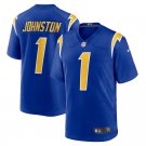 men's & youth Football Chargers Uniform #1 Quentin Johnston Jerseys Royal Player Game Limited Shirts