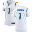 Women's Football Chargers Uniform #1 Quentin Johnston Jerseys White Player Game Limited ladys Shirts