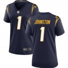 Women's Football Chargers Uniform #1 Quentin Johnston Jerseys Navy Player Game Limited ladys Shirts
