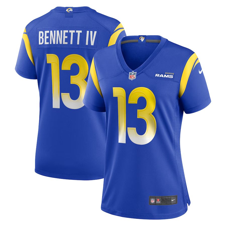 Women's Football LA Rams Uniform #13 Stetson Bennett IV Jerseys Royal Game Limited ladys Shirts