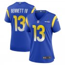 Women's Football LA Rams Uniform #13 Stetson Bennett IV Jerseys Royal Game Limited ladys Shirts