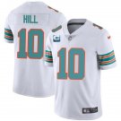 men's & youth Football Dolphins Uniform #10 Tyreek Hill Jerseys White with C patch Limited Shirts