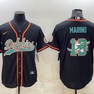 men's & youth Football Dolphins Uniform #13 Dan Marino Jerseys Black Shadow Logo Baseball Shirts