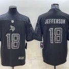 men's & youth Football Vikings Uniform #18 Justin Jefferson Jerseys Black RFLCTV Limited Shirts