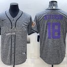 men's & youth Football Vikings Uniform #18 Justin Jefferson Jerseys Grey Baseball CoolBase Shirts