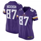 Women's Football Vikings Uniform #87 T.J. Hockenson Jerseys Purple Player Game Limited ladys Shirts