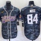 men's & youth Football Vikings Uniform #84 Randy Moss Jerseys Grey Camo Baseball CoolBase Shirts
