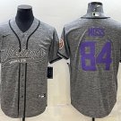 men's & youth Football Vikings Uniform #84 Randy Moss Jerseys Grey Baseball CoolBase Shirts