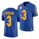 men's & youth Football Panthers Uniform #3 Jordan Addison Jerseys College Royal Game Limited Shirts