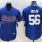 men's & youth Football NY Giants Uniform #56 Lawrence Taylor Jerseys Blue Pinstripe Baseball Shirts