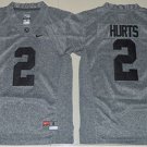 men's & youth Football Crimson Tide Uniform #2 Jalen Hurts Jerseys Gray College Game Limited Shirts