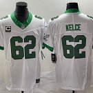 men's & youth Football Eagles Uniform #62 Jason Kelce Jerseys White C patch 2023 F.U.S.E. Shirts