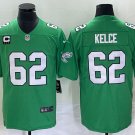 men's & youth Football Eagles Uniform #62 Jason Kelce Jerseys Kelly Green C patch Limited Shirts