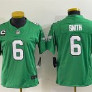 Women's Football Eagles Uniform #6 DeVonta Smith Jerseys Green C patch 2023 F.U.S.E. ladys Shirts