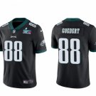 men's & youth Football Eagles Uniform #88 Dallas Goedert Jerseys Black Super Bowl LVII Game Shirts