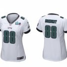 Women's Football Eagles Uniform #88 Dallas Goedert Jerseys White Super Bowl LVII Game ladys Shirts