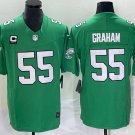 men's & youth Football Eagles Uniform #55 Brandon Graham Jerseys Kelly Green C patch F.U.S.E. Shirts