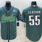men's & youth Football Eagles Uniform #55 Brandon Graham Jerseys Green LVII patch Baseball Shirts
