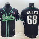 men's & youth Football Eagles Uniform #68 Jordan Mailata Jerseys Black LVII patch Baseball Shirts