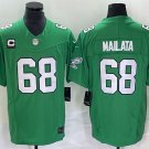 men's & youth Football Eagles Uniform #68 Jordan Mailata Jerseys Kelly Green C patch F.U.S.E. Shirts