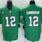 men's & youth Football Eagles Uniform #12 Randall Cunningham Jerseys Green C patch F.U.S.E. Shirts