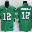 men's & youth Football Eagles Uniform #12 Randall Cunningham Jerseys Kelly Green C patch 2023 Shirts