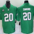 men's & youth Football Eagles Uniform #20 Brian Dawkins Jerseys Kelly Green C patch F.U.S.E. Shirts