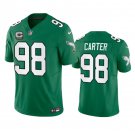 men's & youth Football Eagles Uniform 98 Jalen Carter Jerseys Green C patch 2023 F.U.S.E. Shirts