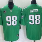 men's & youth Football Eagles Uniform 98 Jalen Carter Jerseys Green C patch 2023 Draft Shirts